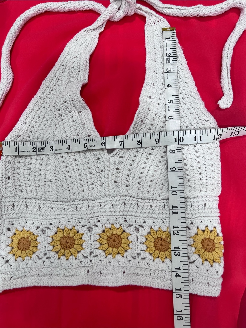 Hollister Crochet Halter Top with Sunflower Accent - Cream & Yellow - Picture 5 of 5